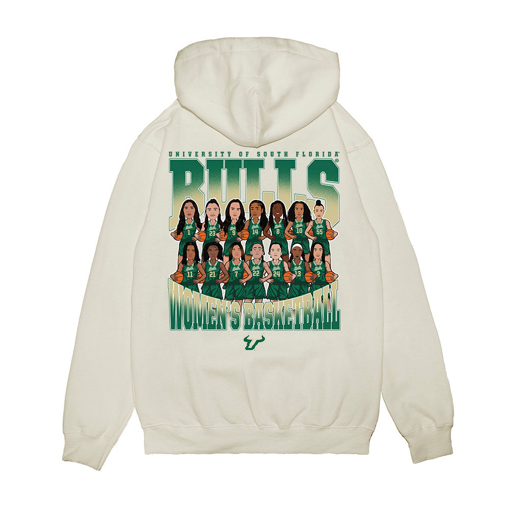 USF - NCAA Women's Basketball : - Team Caricature Premium Hooded Sweatshirt-1