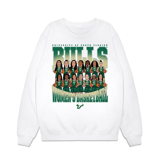 USF - NCAA Women's Basketball : - Team Caricature Premium Crewneck Sweatshirt-0