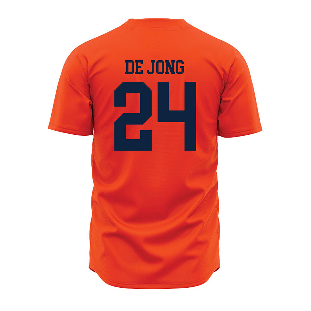 Auburn - NCAA Baseball : Justice de Jong - Orange Jersey-1