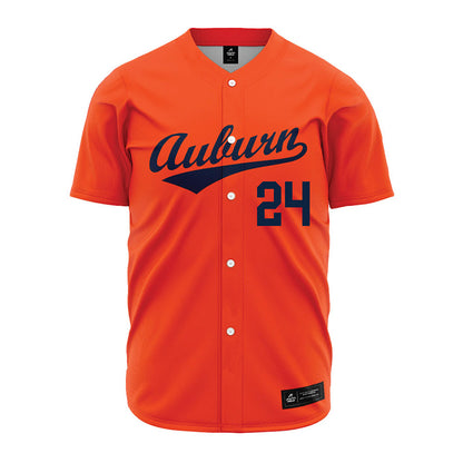 Auburn - NCAA Baseball : Justice de Jong - Orange Jersey-0