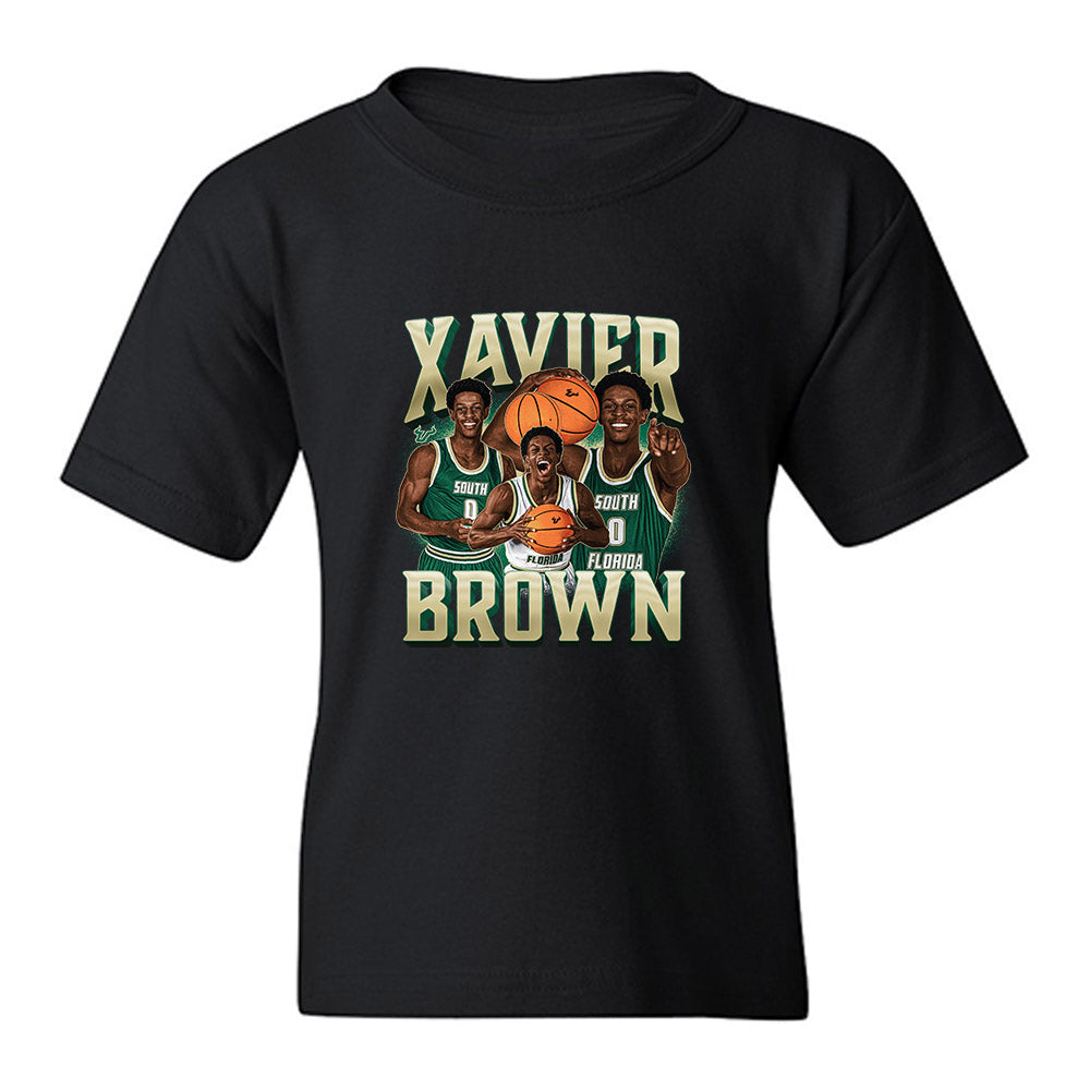 USF - NCAA Men's Basketball : Xavier Brown - Collage Youth T-Shirt-0