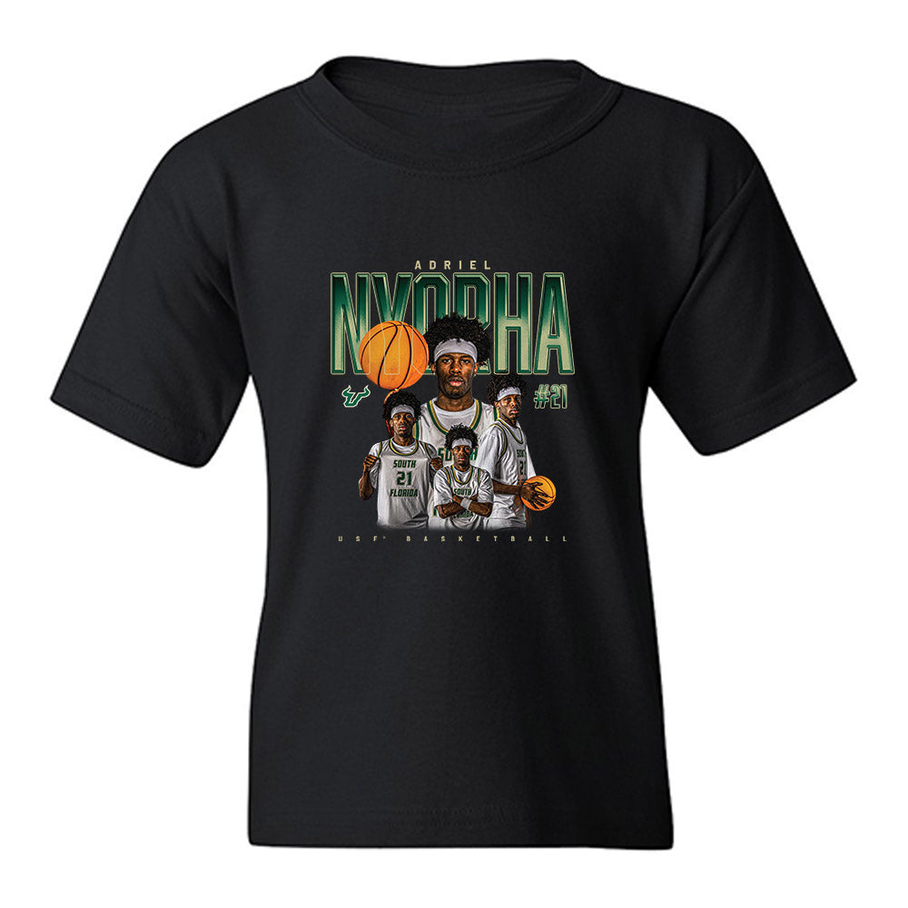 USF - NCAA Men's Basketball : Adriel Nyorha - Collage Youth T-Shirt-0
