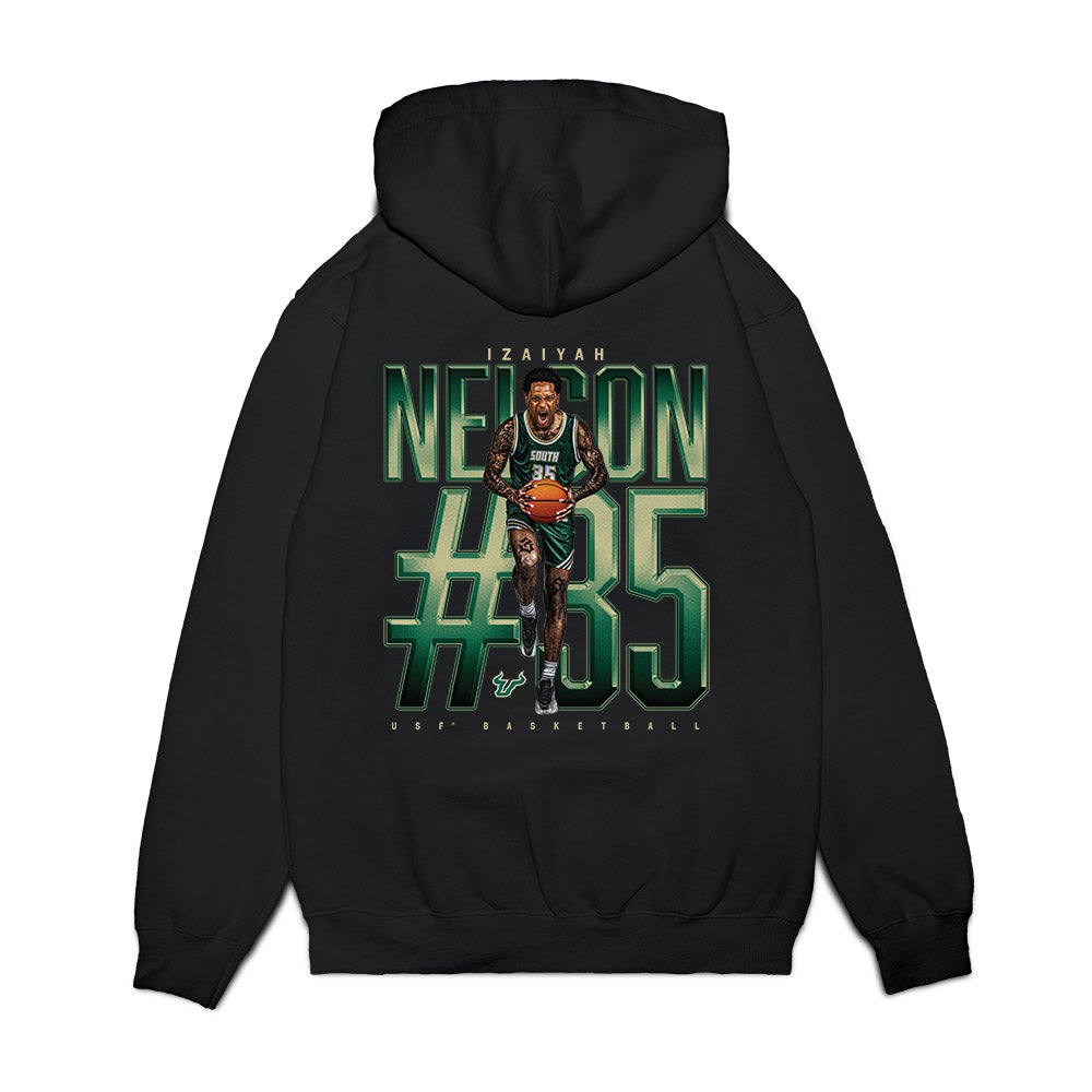 USF - NCAA Men's Basketball : Izaiyah Nelson - Collage Premium Hooded Sweatshirt-1