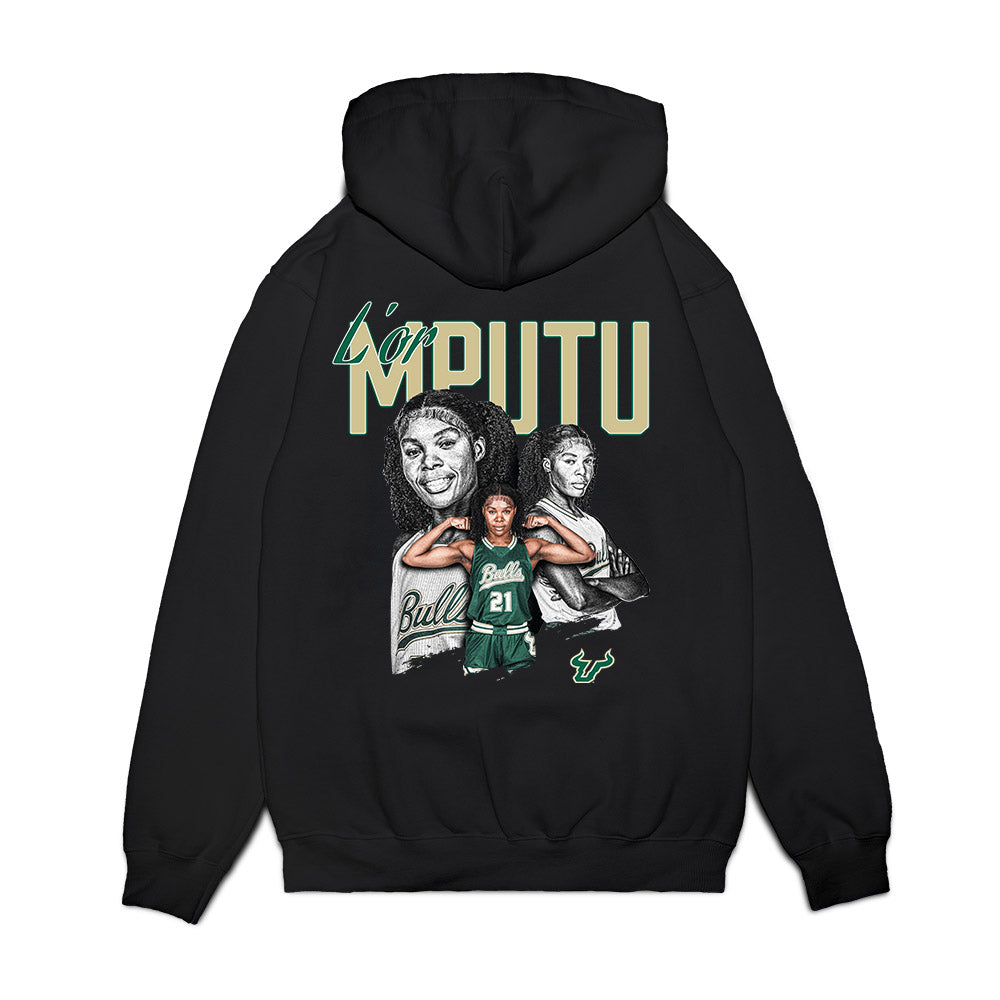 USF - NCAA Women's Basketball : Lor Mputu - Collage Premium Hooded Sweatshirt-1