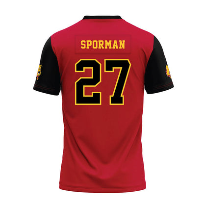 Ferris State - NCAA Football : Ben Sporman - Red Premium Football Jersey-1