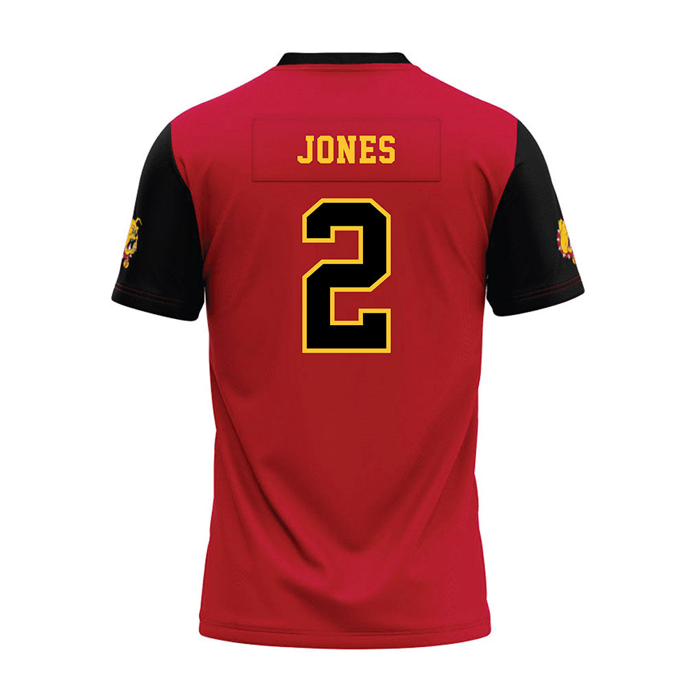 Ferris State - NCAA Football : Daviere Jones - Red Premium Football Jersey-1