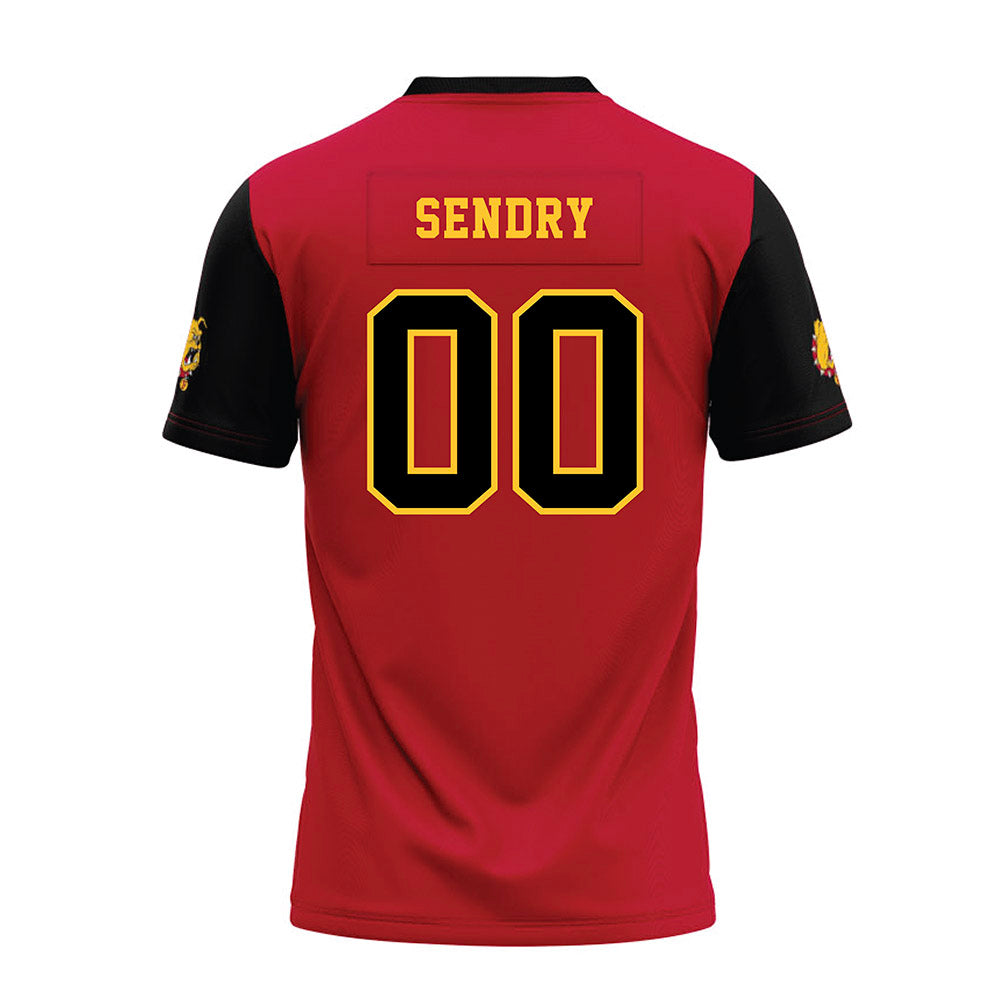 Ferris State - NCAA Football : Caseton Sendry - Red Premium Football Jersey-1