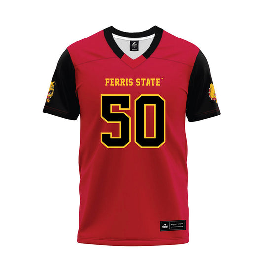 Ferris State - NCAA Football : Michael Bush - Red Premium Football Jersey-0