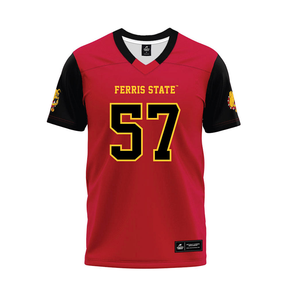 Ferris State - NCAA Football : Jaylen Washington - Red Premium Football Jersey-0