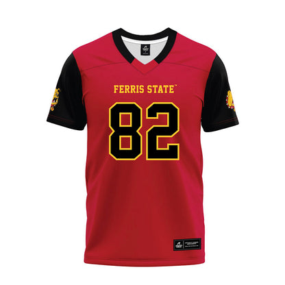 Ferris State - NCAA Football : Kevin Simes - Red Premium Football Jersey-0
