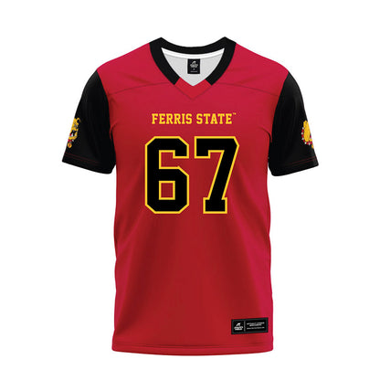 Ferris State - NCAA Football : Avery Pavlak - Red Premium Football Jersey-0