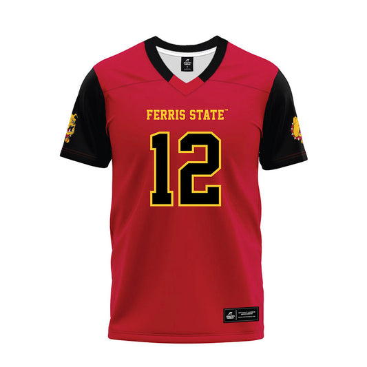 Ferris State - NCAA Football : Carson Gulker - Red Premium Football Jersey-0