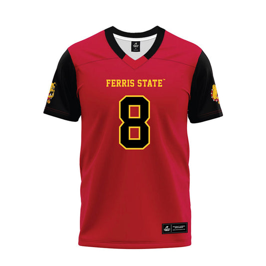 Ferris State - NCAA Football : Kade Friesen - Red Premium Football Jersey-0