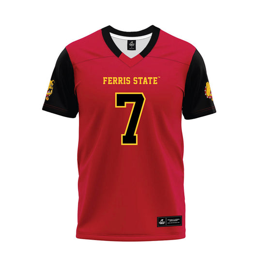 Ferris State - NCAA Football : Zay Byars - Red Premium Football Jersey-0
