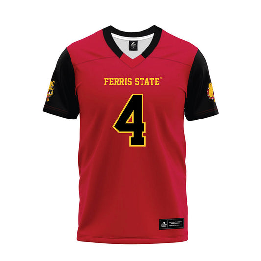 Ferris State - NCAA Football : Tyrin Randle - Red Premium Football Jersey-0