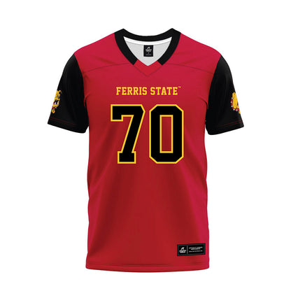 Ferris State - NCAA Football : Andrew Devries - Red Premium Football Jersey-0
