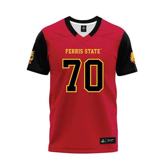 Ferris State - NCAA Football : Andrew Devries - Red Premium Football Jersey-0
