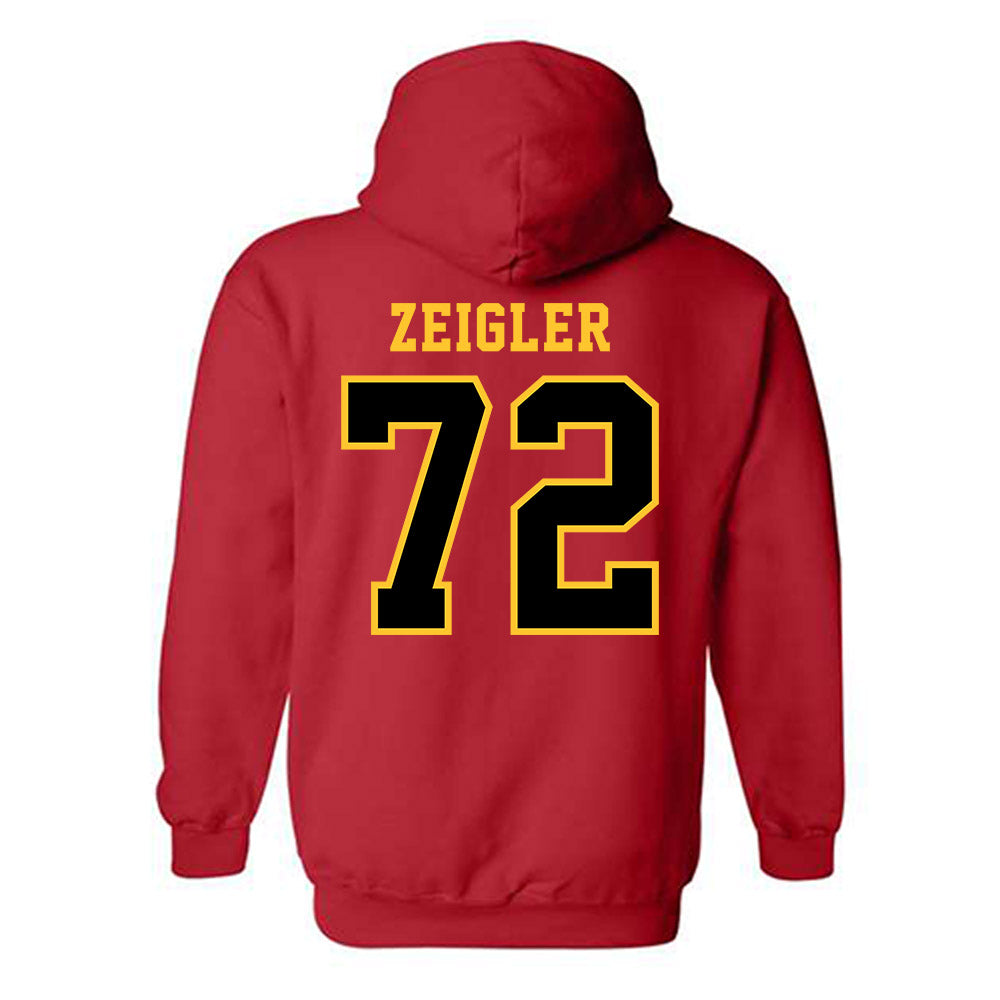 Ferris State - NCAA Football : Jaden Zeigler - Replica Shersey Hooded Sweatshirt-1