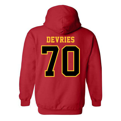 Ferris State - NCAA Football : Andrew Devries - Replica Shersey Hooded Sweatshirt-1