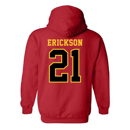 Ferris State - NCAA Men's Basketball : Ethan Erickson - Replica Shersey Hooded Sweatshirt-1