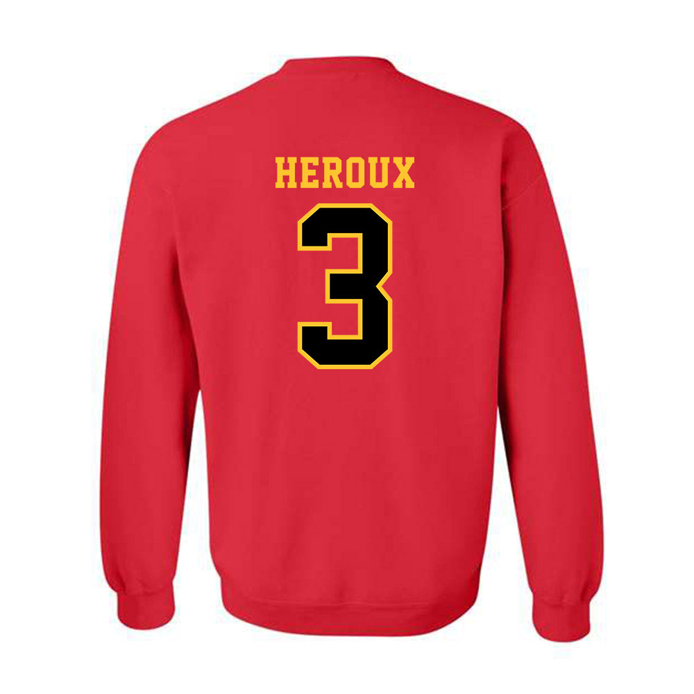 Ferris State - NCAA Men's Ice Hockey : Logan Heroux - Replica Shersey Crewneck Sweatshirt-1