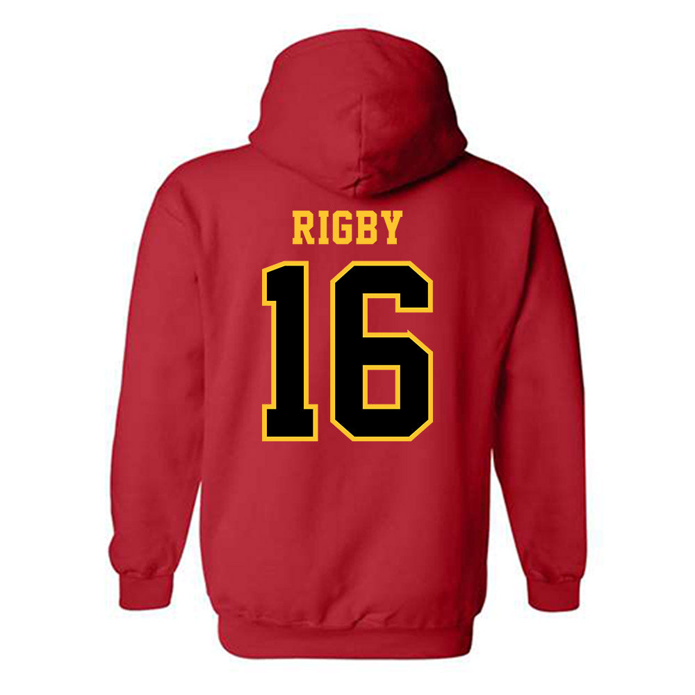 Ferris State - NCAA Football : Tre Rigby - Replica Shersey Hooded Sweatshirt-1