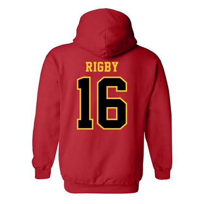 Ferris State - NCAA Football : Tre Rigby - Replica Shersey Hooded Sweatshirt-1