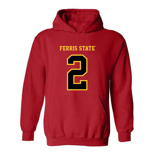 Ferris State - NCAA Men's Basketball : Jaylin Cooper - Replica Shersey Hooded Sweatshirt-0