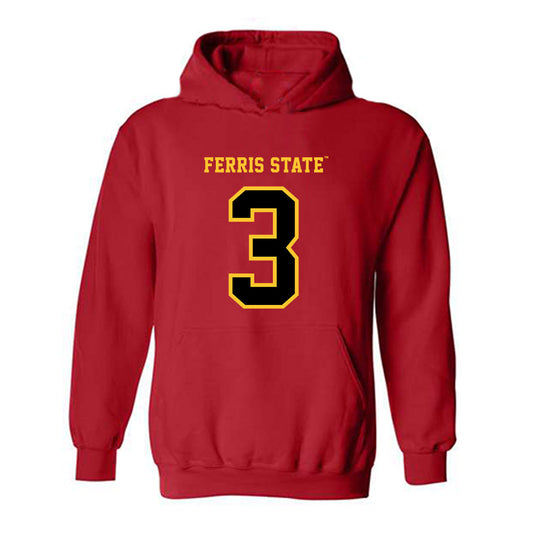 Ferris State - NCAA Football : Blaine Saipaia - Replica Shersey Hooded Sweatshirt-0
