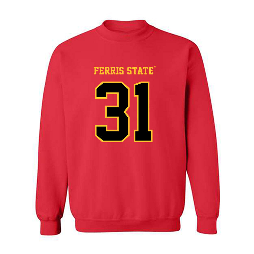 Ferris State - NCAA Football : Ryan Ahern - Replica Shersey Crewneck Sweatshirt-0