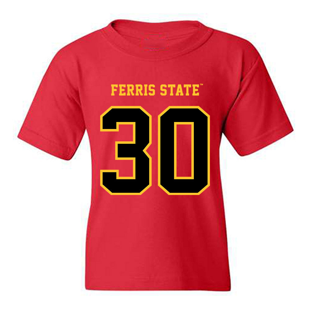 Ferris State - NCAA Men's Ice Hockey : Hobie Hedquist - Replica Shersey Youth T-Shirt-0