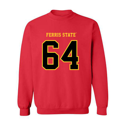 Ferris State - NCAA Football : Cam Heiss - Replica Shersey Crewneck Sweatshirt-0
