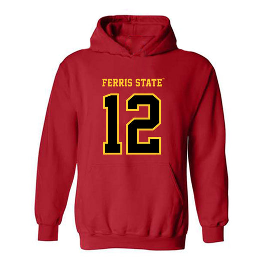 Ferris State - NCAA Softball : Ariveara Piehl - Replica Shersey Hooded Sweatshirt-0