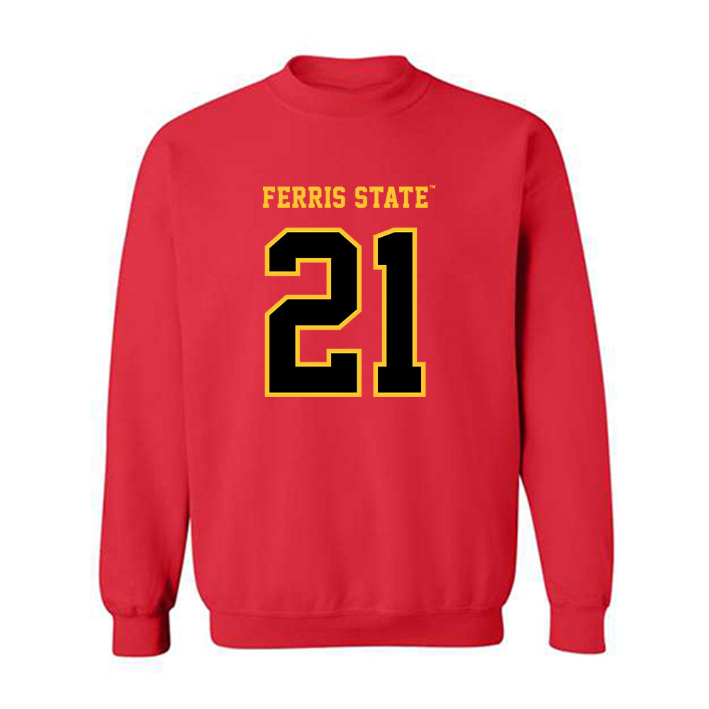 Ferris State - NCAA Men's Basketball : Ethan Erickson - Replica Shersey Crewneck Sweatshirt-0