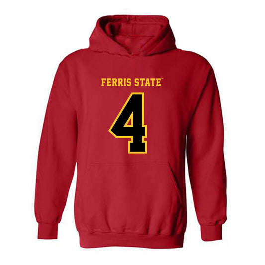 Ferris State - NCAA Women's Basketball : Elle Irwin - Replica Shersey Hooded Sweatshirt-0