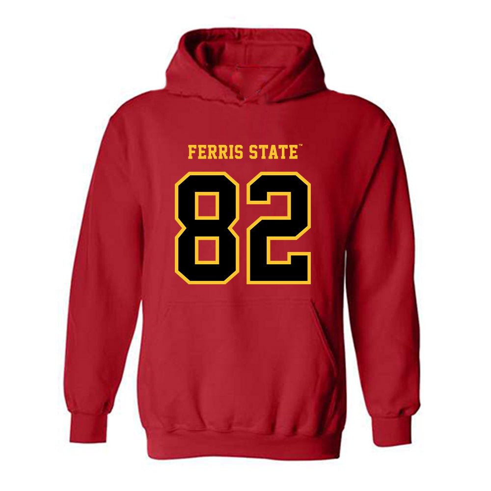Ferris State - NCAA Football : Kevin Simes - Replica Shersey Hooded Sweatshirt-0