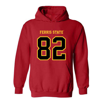 Ferris State - NCAA Football : Kevin Simes - Replica Shersey Hooded Sweatshirt-0