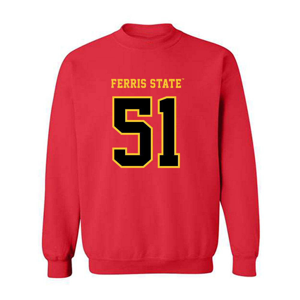 Ferris State - NCAA Football : DJ Gilbert - Replica Shersey Crewneck Sweatshirt-0