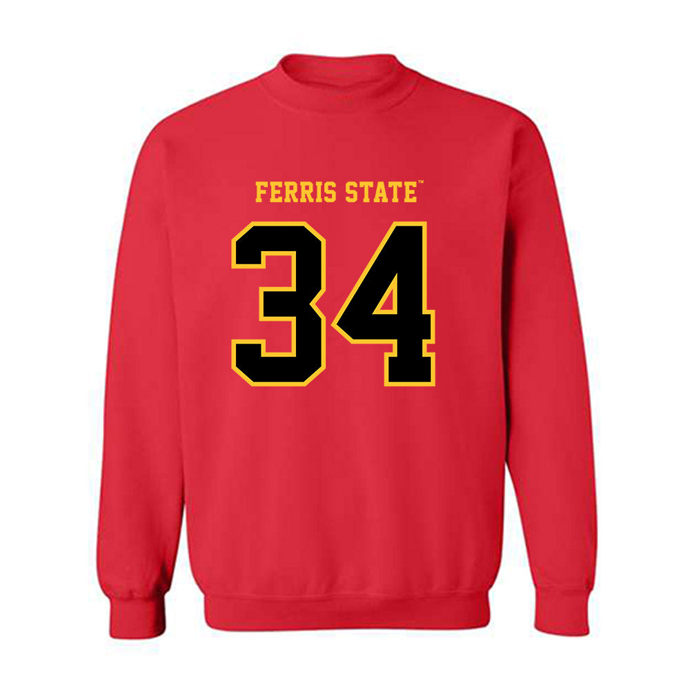 Ferris State - NCAA Football : Finn Sossen - Replica Shersey Crewneck Sweatshirt-0