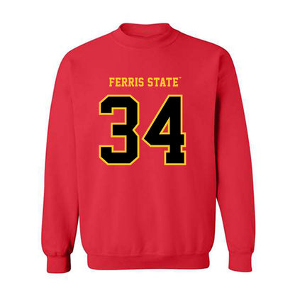 Ferris State - NCAA Football : Finn Sossen - Replica Shersey Crewneck Sweatshirt-0