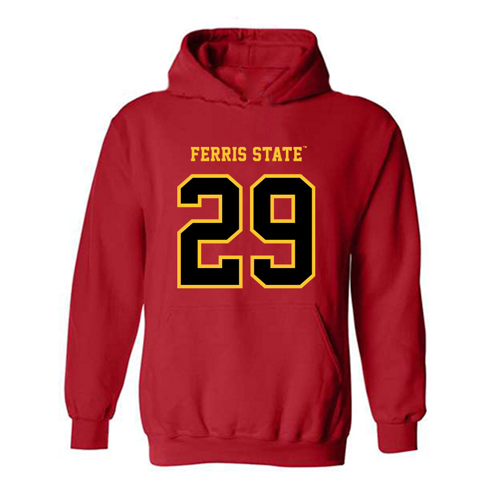 Ferris State - NCAA Softball : Emma Herremans - Replica Shersey Hooded Sweatshirt-0