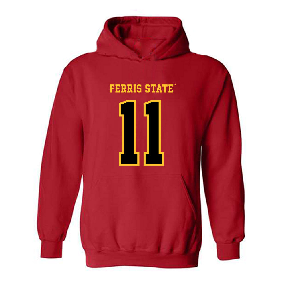 Ferris State - STUNT : Amanni Merriewether - Replica Shersey Hooded Sweatshirt-0