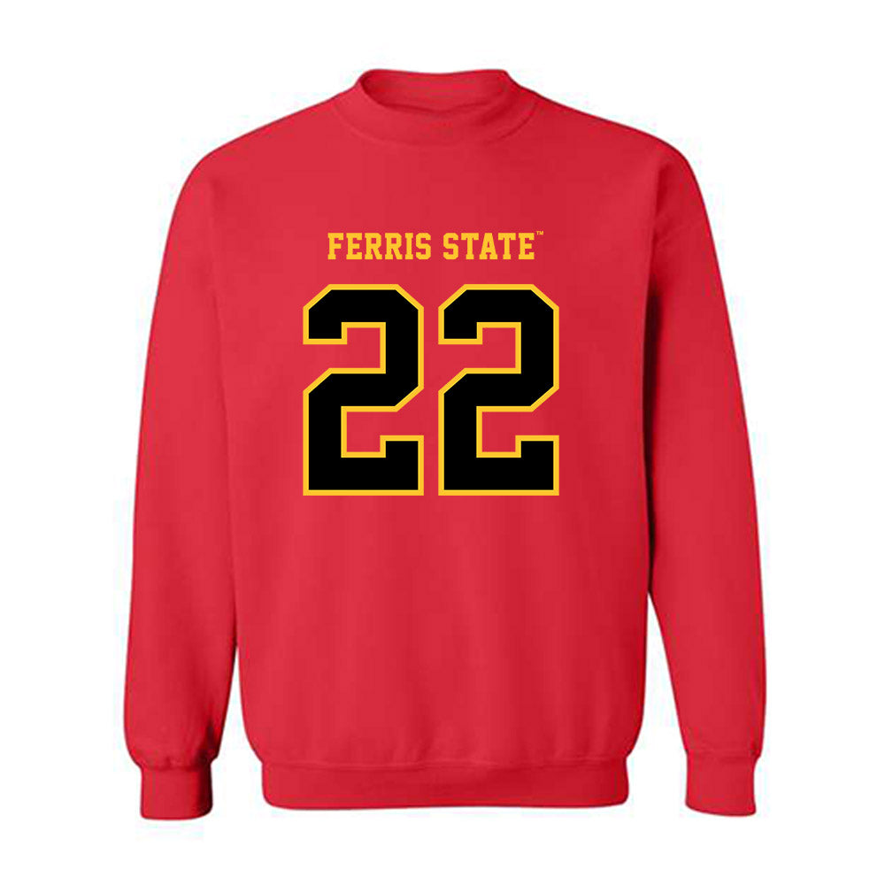 Ferris State - NCAA Softball : Kennedy Wangler - Replica Shersey Crewneck Sweatshirt-0