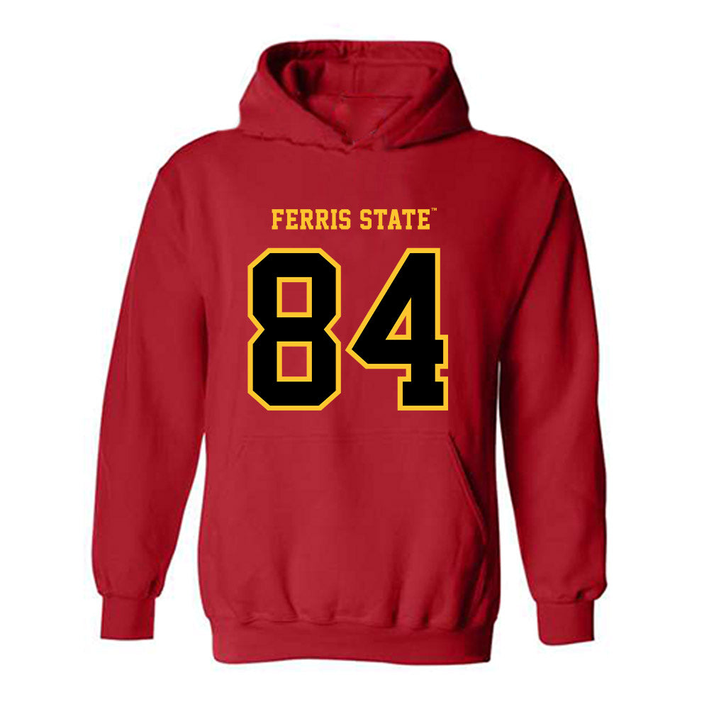 Ferris State - NCAA Football : Mason Dykstra - Replica Shersey Hooded Sweatshirt-0