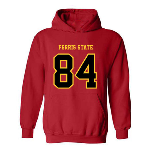 Ferris State - NCAA Football : Mason Dykstra - Replica Shersey Hooded Sweatshirt-0