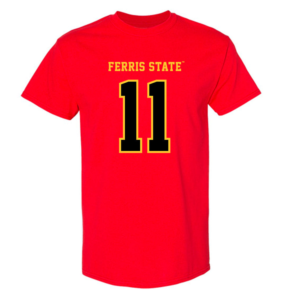 Ferris State - NCAA Men's Ice Hockey : Jacob Dirks - Replica Shersey T-Shirt-0