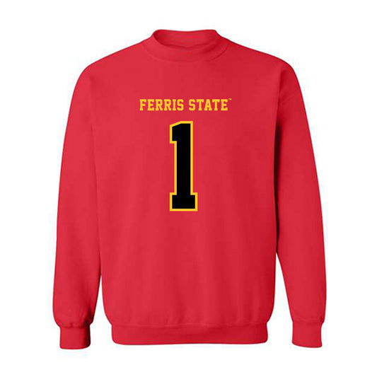 Ferris State - NCAA Men's Basketball : David Williams - Replica Shersey Crewneck Sweatshirt-0