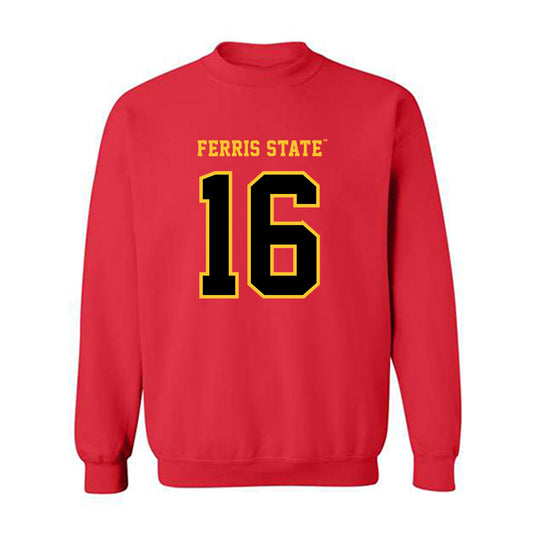 Ferris State - NCAA Football : Tre Rigby - Replica Shersey Crewneck Sweatshirt-0