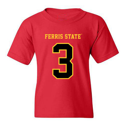 Ferris State - NCAA Men's Ice Hockey : Logan Heroux - Replica Shersey Youth T-Shirt-0