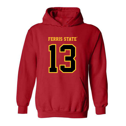 Ferris State - NCAA Women's Basketball : Charlotte Miller - Replica Shersey Hooded Sweatshirt-0